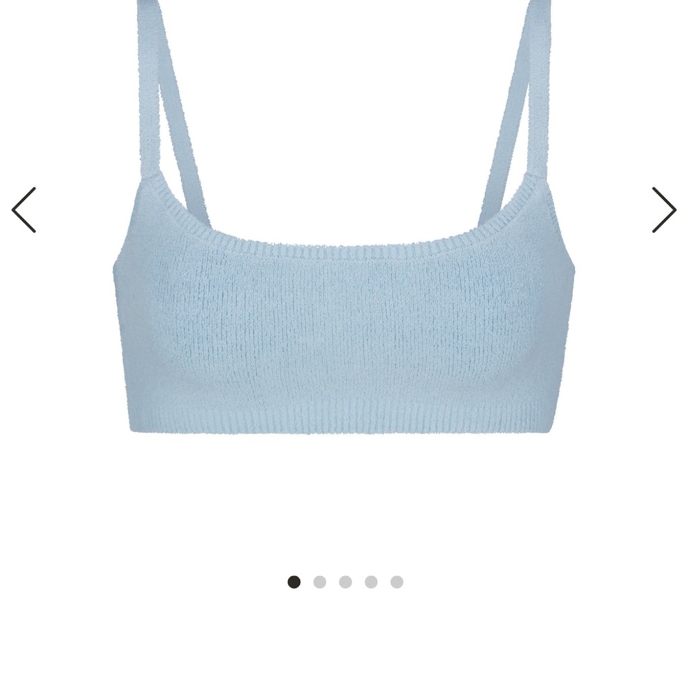 SKIMS Light Cozy Denim Bralette, size Medium.